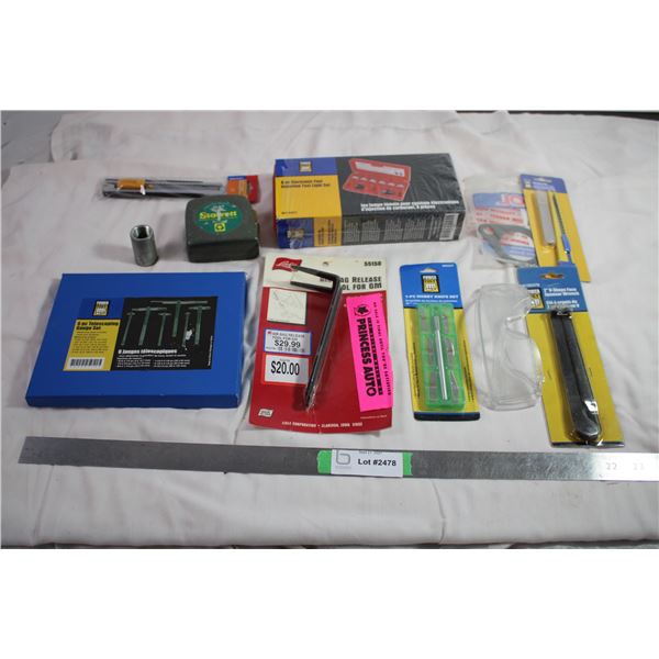 Air bag release tool + 6pc telescoping gauge set + 8pc electronic fuel injection test light set + ot