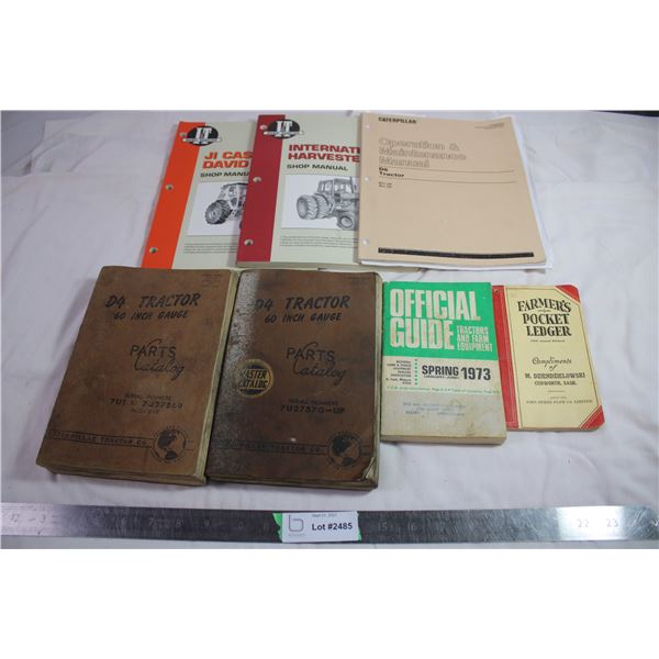 D4 Tractor parts catalog + IH Shop manual, farmer pocket ledger, 1973 Tractor guide