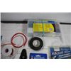 Image 4 : Soldering Irons + heat shrink tubing + utility knife + Tire pressure gauge + wire + solder + other m