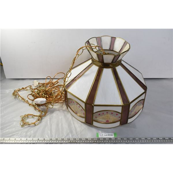 Hanging glass light.