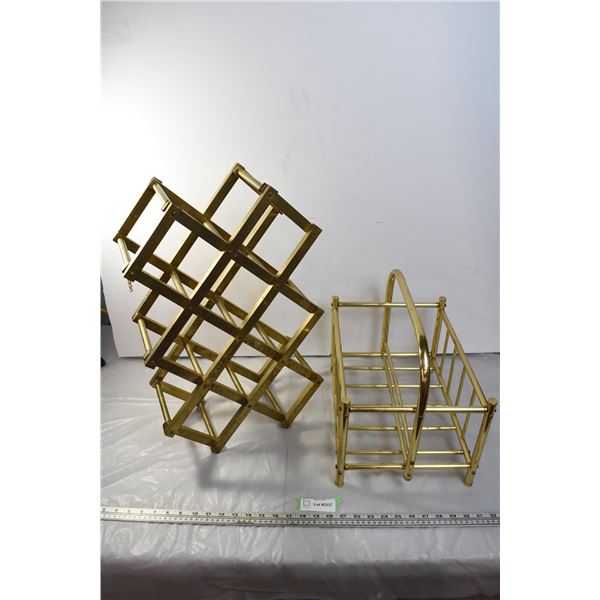 Gold wine rack & Gold newspaper holder