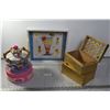 Image 1 : Childrens musical carousel jewellery box, 2 wooden jewellery boxes ,Hawaiin serving tray