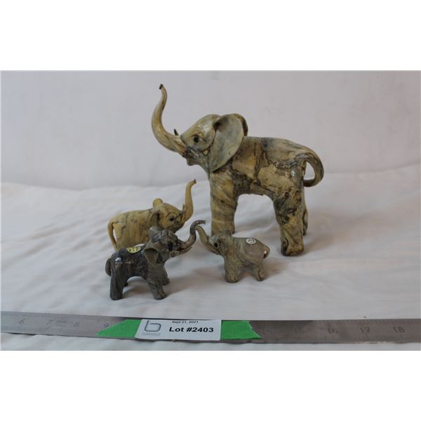 Elephant ornaments handmade made in philippines - looks like paper mache type material