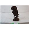 Image 1 : Iron wood carved seahorse ornament - 11" tall