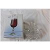 Image 3 : Bohemian crystal glass set (4) with glass basket dish