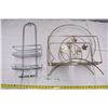 Image 1 : Gold newspaper holder & Hanging bathroom rack