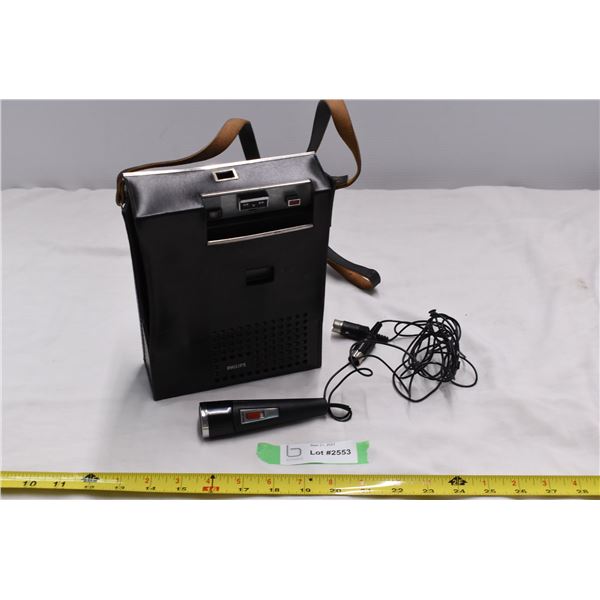 Phillips portable recorder w/ leather carrying pouch