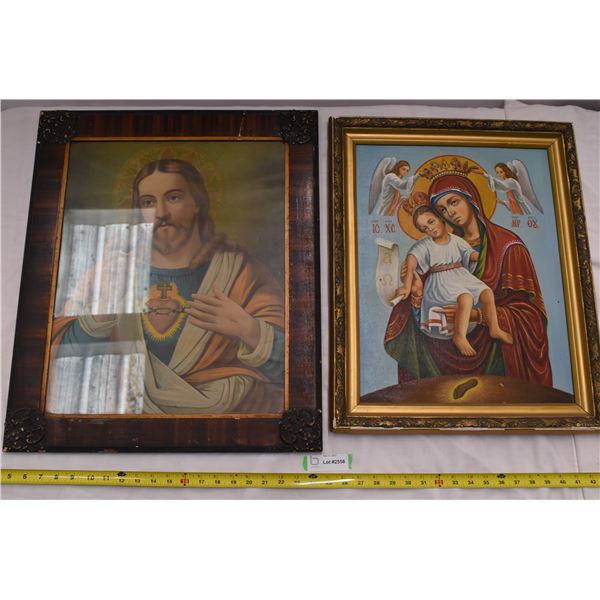 Christian photos in frame. 24"x20", 22"x18