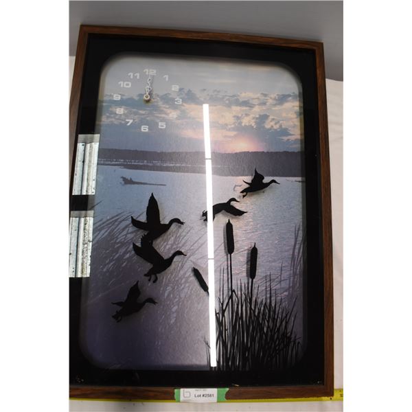 Picture/Clock. Loons on a lake