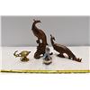 Image 1 : Copperhead pheasant ornaments with Metal Duck bank + metal trinket genie lamp