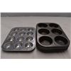 Image 2 : 5 aluminum cupcake/muffin trays + metal cooling racks