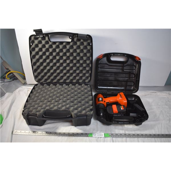 Empty Toolcase with Black N Decker Drill with battery + charger