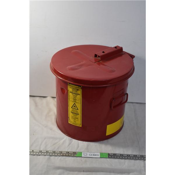 Red Parts cleaning Metal Bin