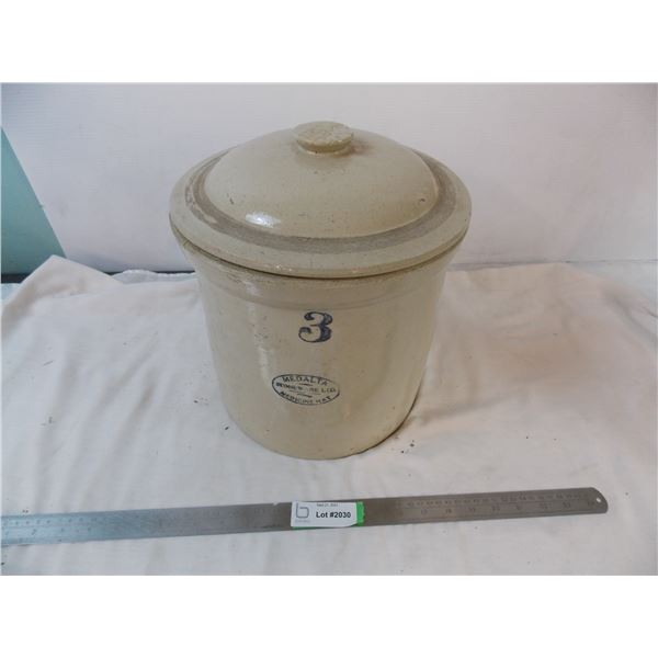 Medalta Crock with Lid - 3