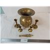 Image 1 : Brass Spitoon with Brass Candlesticks