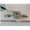 Image 5 : Corningware + kitchen utensils, metal tray + stainless steel warmers