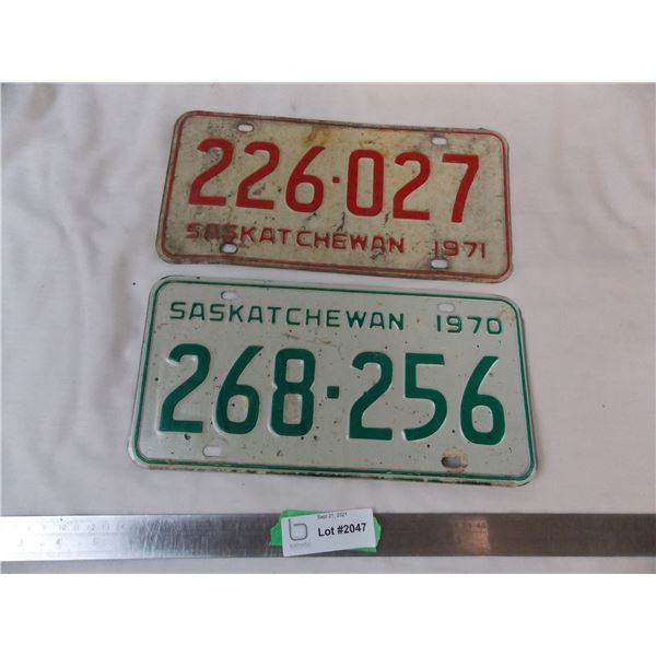 1970-1971 Sask License Plates