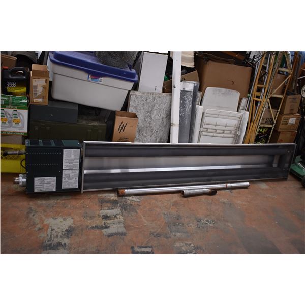 Infrared Natural Gas overhead garage heater with exhuast pipe - 120" long