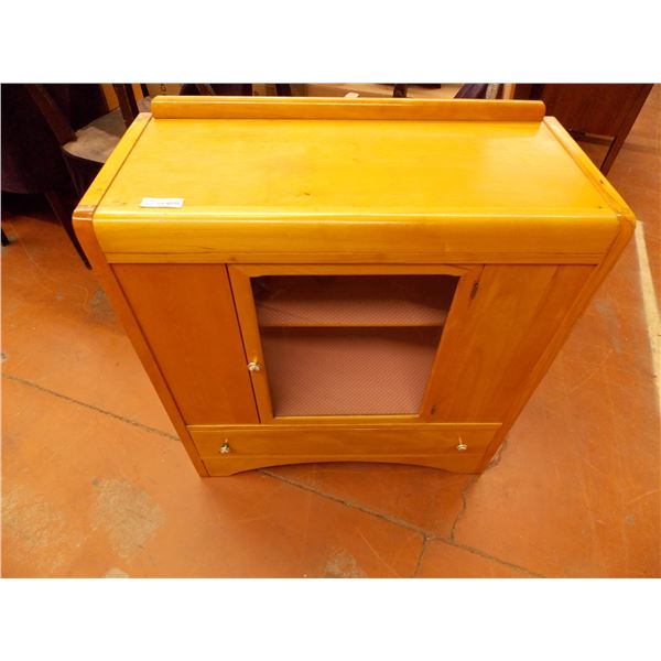 1940's Kitchen Buffet Hutch with opening glass door - 36"W, 38"H, 16"D