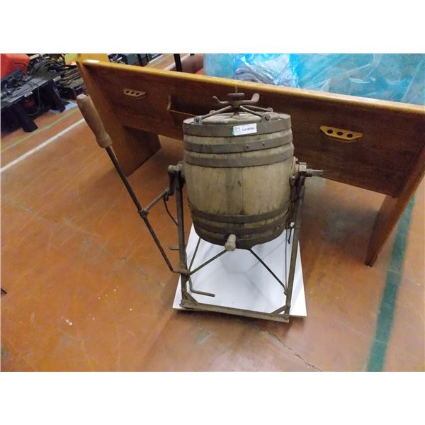 Wooden Rocker Style Ice Cream Churn with Stand and Crank