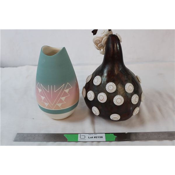 Handmade Gourd Decoration + Pottery