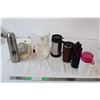 Image 1 : Box of travel mugs, coffee maker, small food processor