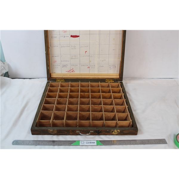 Wood trinket cabinet (thimbles?)