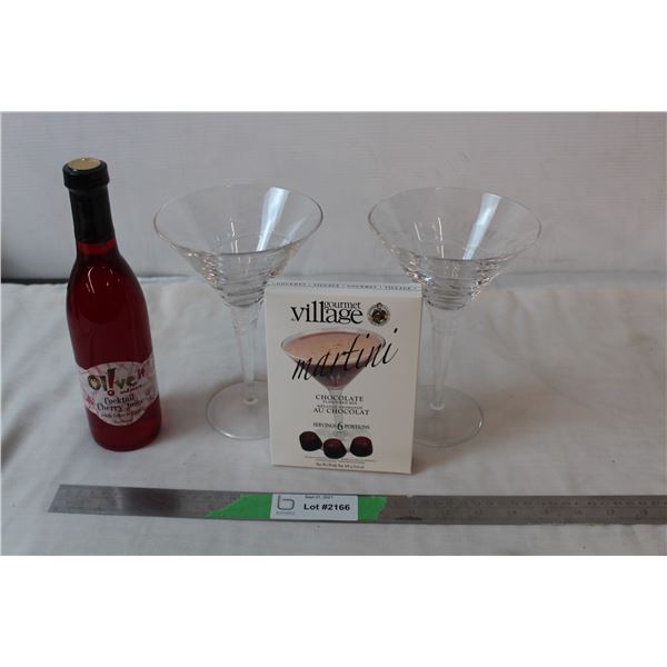 (4) Fancy Martini Glasses with mix