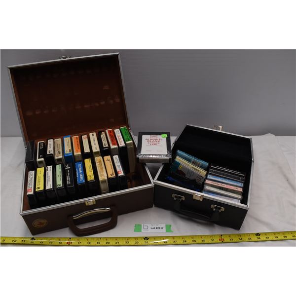 2 boxes of 8-tracks & cassettes