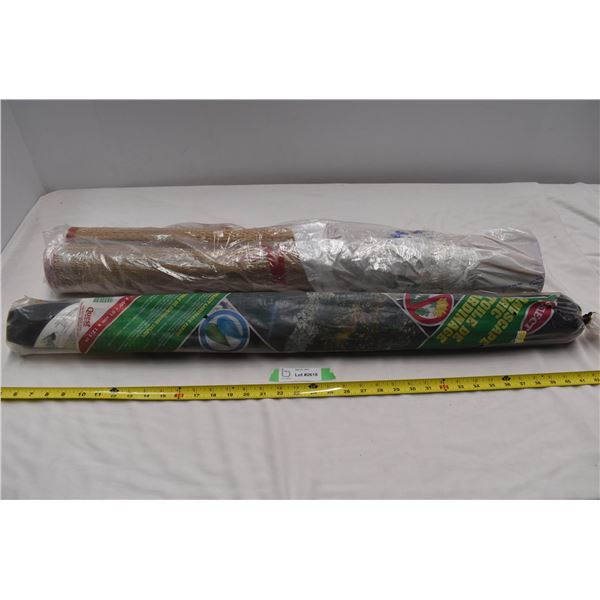 2 woven rugs & landscaping fabric