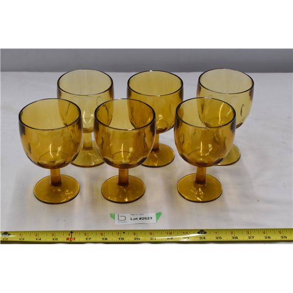 6 yellow chalice cups