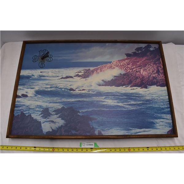 Ocean shore clock/picture 36"x24"