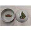 Image 5 : White glassware. Decorative plate, tea items, 2 christimas dishes