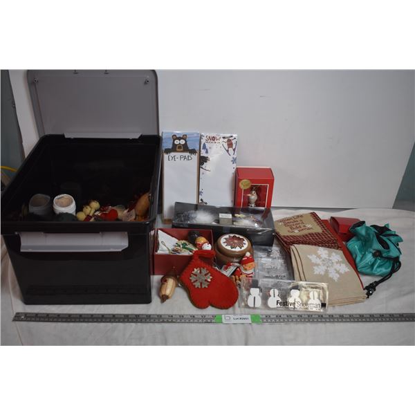 Tote Filled with Christmas Decorations