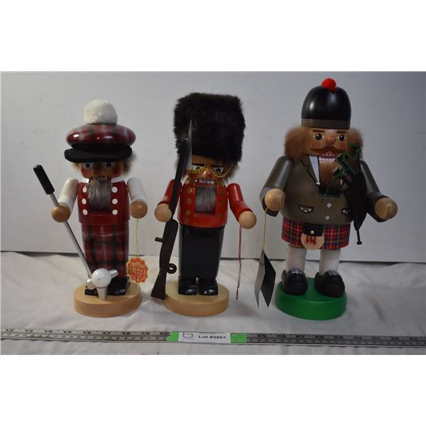 3 Large Nutcrackers - Handcrafted in Germany (approx 12" tall)