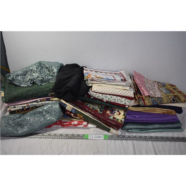 Box of Various patterened Fabric