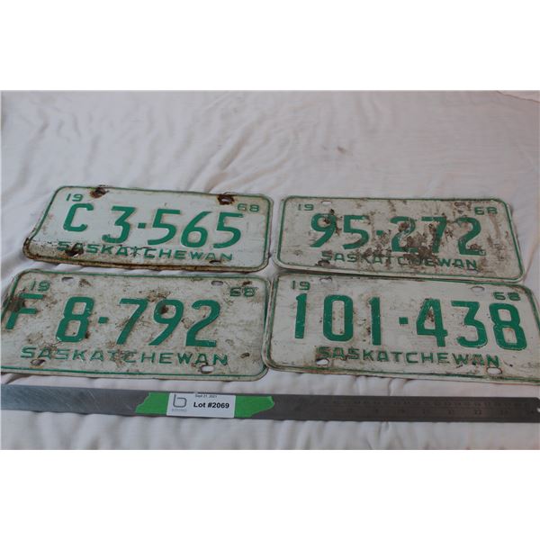 1968 Saskatchewan License Plates