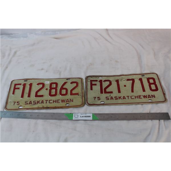 1975 Sask License Plates