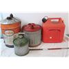 Image 1 : 3 metal gas cans + 1 plastic gas can