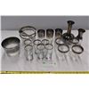 Image 1 : Assorted silver/black rimmed glassware