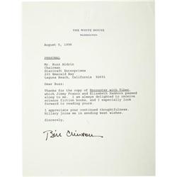 President Bill Clinton TLS to Buzz Aldrin
