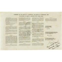 Apollo 12 Flown Treaty signed by Alan Bean