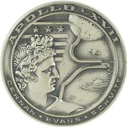 Apollo 17 Unflown Robbins Silver Medallion