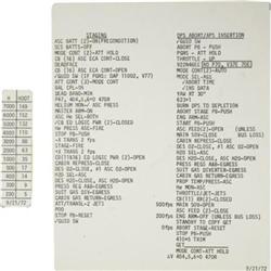 Apollo 17 Lunar Module Flown Cue Cards.