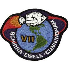 Space Flown Apollo 7 Patch, Signed by Cunningham