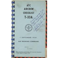 Charles Duke Signed ATC Aircrew Checklist T-33A.