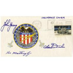 Apollo 16 Insurance Cover Signed by Duke, Young,