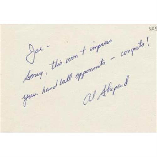 Alan Shepard Autograph Note Signed