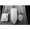 Image 2 : Lot of 3 sterling silver/white pendants