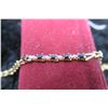 Image 3 : 10 kt gold bracelet with black stones  7”